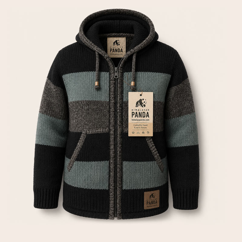 Handmade Wool Jacket : Himalayan Panda – Premium